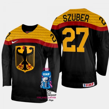 Deutschland Trikot Maksymilian Szuber 27 IIHF World Championship 2023 Schwarz - Herren Deutschland Trikot Maksymilian Szuber 27 IIHF World Championship 2023 Schwarz - Herren